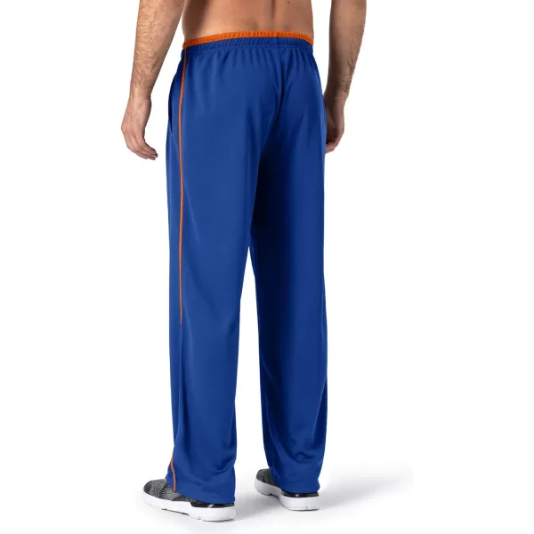 MAGNIVIT Mens Lightweight Sweatpants Loose Fit Open Bottom Mesh Athletic Pants with Zipper PocketsBright Blue Orange