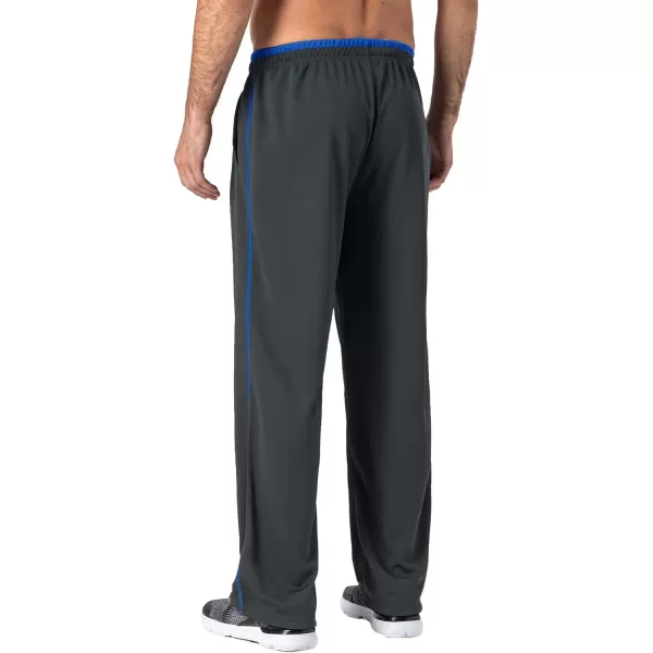 MAGNIVIT Mens Lightweight Sweatpants Loose Fit Open Bottom Mesh Athletic Pants with Zipper PocketsDark Grey Blue