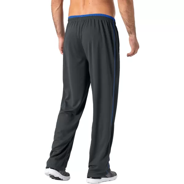 MAGNIVIT Mens Lightweight Sweatpants Loose Fit Open Bottom Mesh Athletic Pants with Zipper PocketsDark Grey Blue