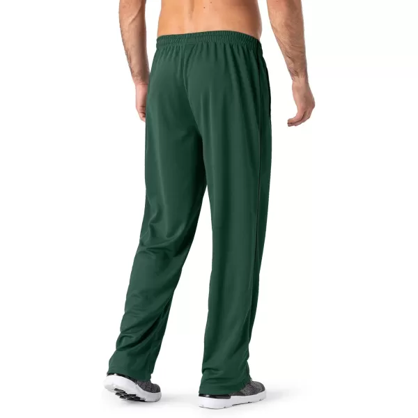 MAGNIVIT Mens Lightweight Sweatpants Loose Fit Open Bottom Mesh Athletic Pants with Zipper PocketsGreen