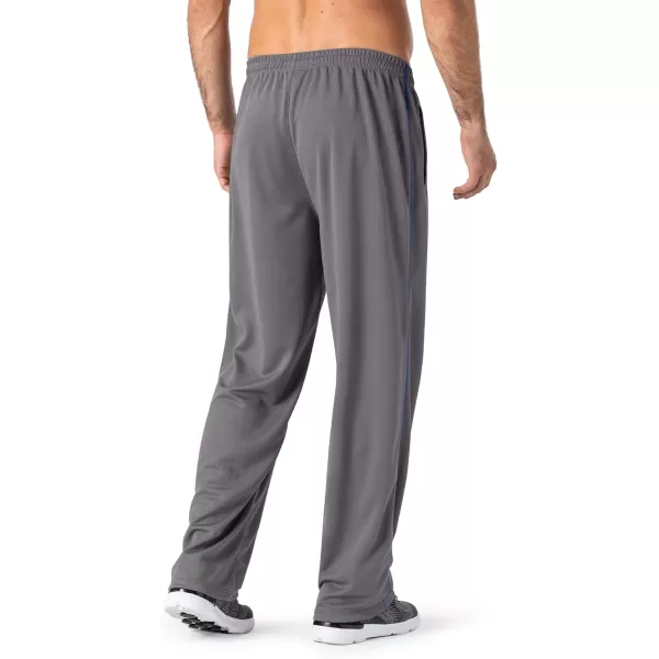 MAGNIVIT Mens Lightweight Sweatpants Loose Fit Open Bottom Mesh Athletic Pants with Zipper PocketsGrey