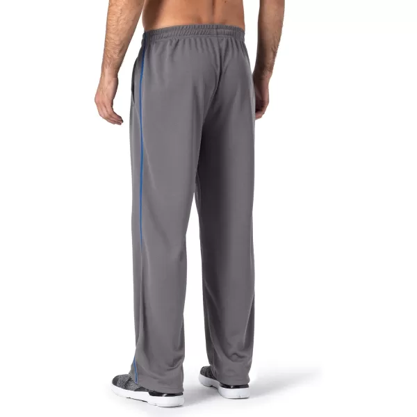 MAGNIVIT Mens Lightweight Sweatpants Loose Fit Open Bottom Mesh Athletic Pants with Zipper PocketsGrey