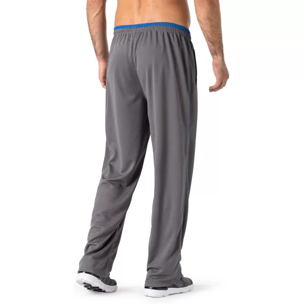 MAGNIVIT Mens Lightweight Sweatpants Loose Fit Open Bottom Mesh Athletic Pants with Zipper PocketsGrey Blue