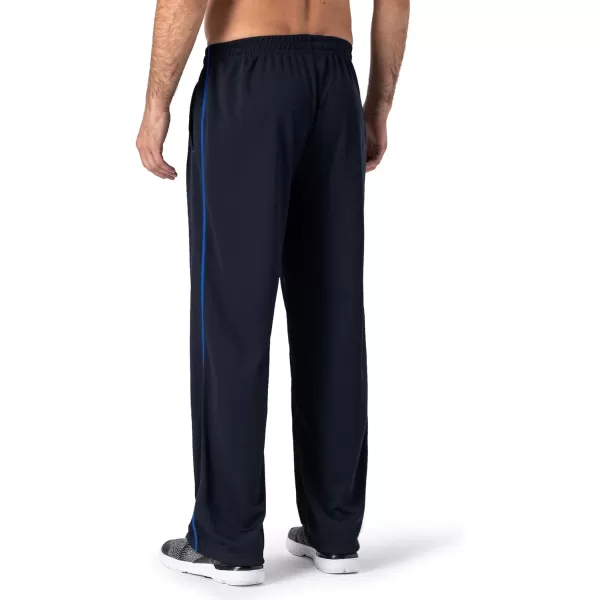 MAGNIVIT Mens Lightweight Sweatpants Loose Fit Open Bottom Mesh Athletic Pants with Zipper PocketsNavy Blue