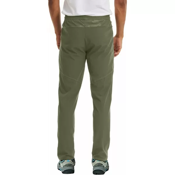 MAGNIVIT Mens Lightweight Sweatpants Open Bottom Quick Dry Running Joggers Athletic Pants with Zipper PocketsArmy Green