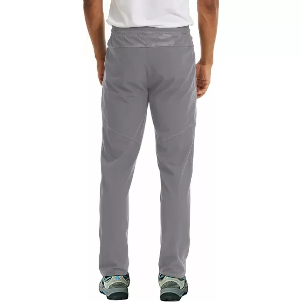 MAGNIVIT Mens Lightweight Sweatpants Open Bottom Quick Dry Running Joggers Athletic Pants with Zipper PocketsLight Grey