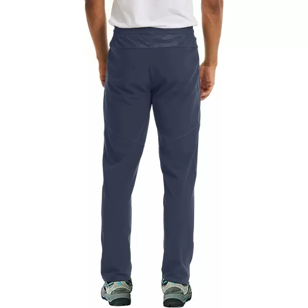 MAGNIVIT Mens Lightweight Sweatpants Open Bottom Quick Dry Running Joggers Athletic Pants with Zipper PocketsNavy Blue