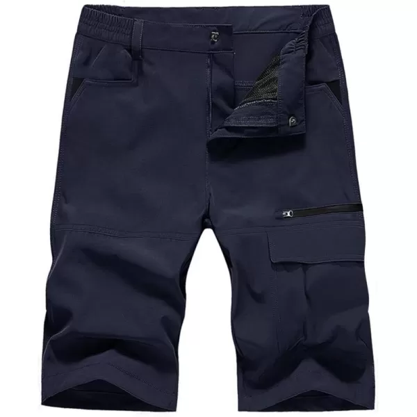 MAGNIVIT Mens Cargo Shorts Hiking Shorts Above Knee Shorts Quick Dry Work Shorts with MultiPocketsNavy Blue