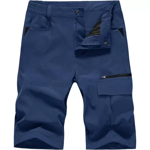 MAGNIVIT Mens Cargo Shorts Hiking Shorts Above Knee Shorts Quick Dry Work Shorts with MultiPocketsSapphire Blue
