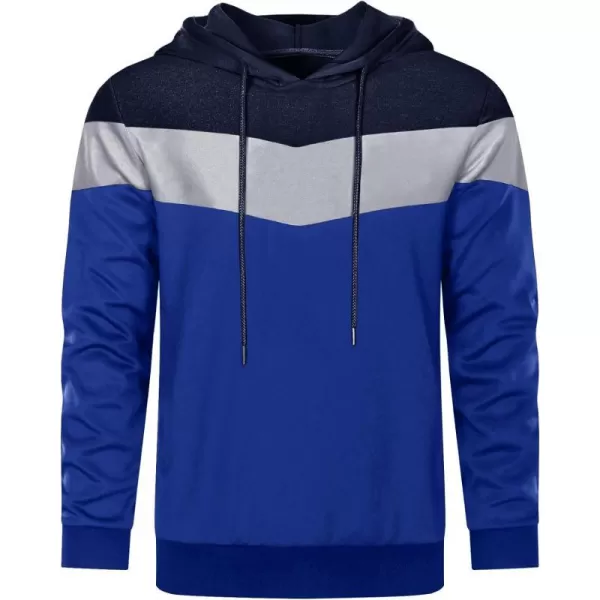 MAGNIVIT Mens Color Block Pullover Hoodies Athletic Hooded Sweatshirts with PocketsNavy Blue