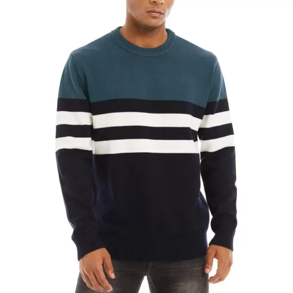 MAGNIVIT Mens Crewneck Sweater Lightweight Soft Knitted Sweatshirt Fall Winter Thermal PulloverLake Blue