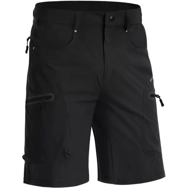 MAGNIVIT Mens Hiking Shorts Quick Dry Cargo Shorts Above Knee Tactical Military Shorts with MultiPocketsBlack