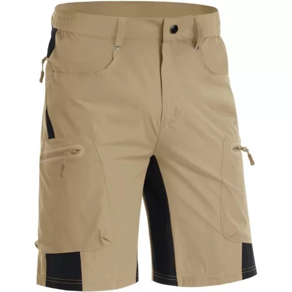 MAGNIVIT Mens Hiking Shorts Quick Dry Cargo Shorts Above Knee Tactical Military Shorts with MultiPocketsKhaki