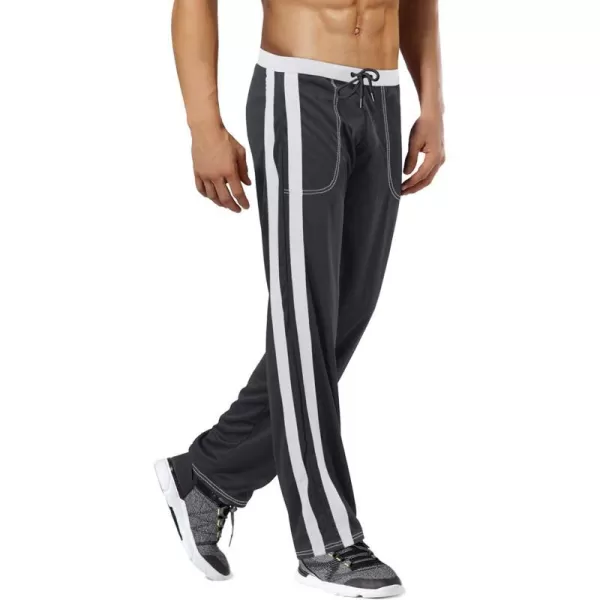 MAGNIVIT Mens Lightweight Athletic Pants Mesh Sweatpants Open Bottom with PocketsDark Grey