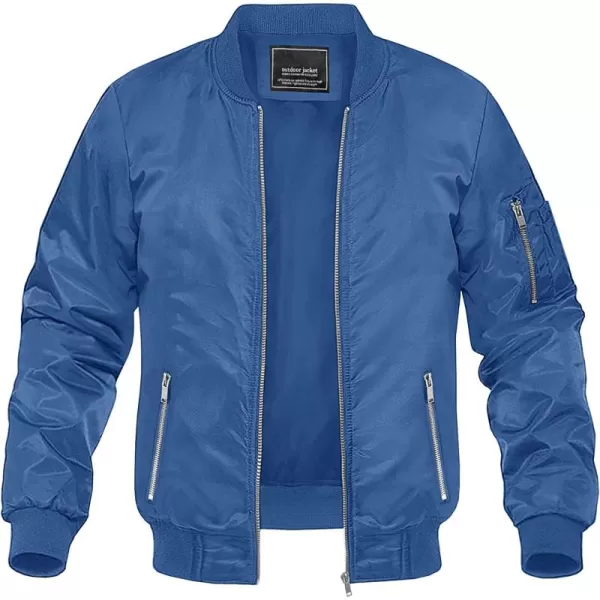 MAGNIVIT Mens Lightweight Bomber Jackets Full Zip Windbreaker Active Coat OutwearBlue