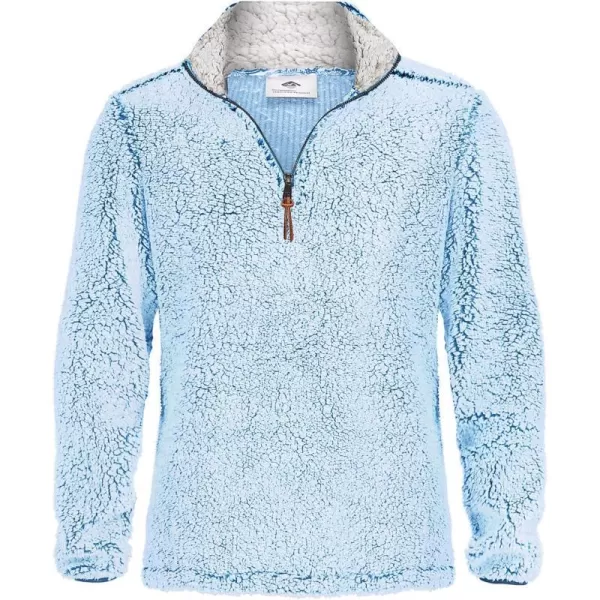 MAGNIVIT Mens Quarter Zip Fleece Sherpa Pullover Sweater Long Sleeve Sweatshirt with PocketsBlue