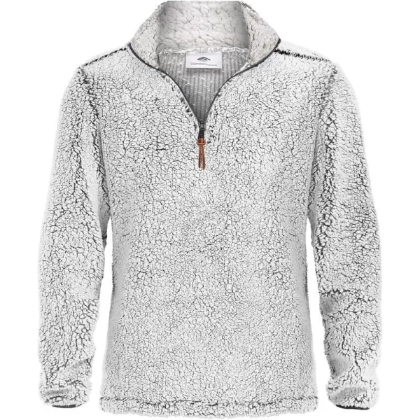 MAGNIVIT Mens Quarter Zip Fleece Sherpa Pullover Sweater Long Sleeve Sweatshirt with PocketsGrey