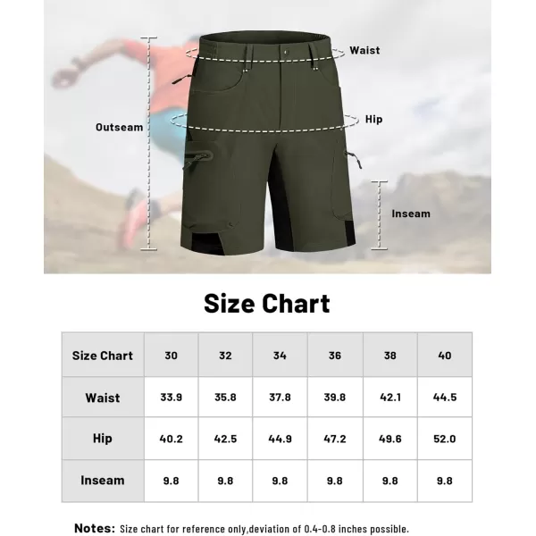 imageMAGNIVIT Mens Hiking Shorts Quick Dry Cargo Shorts Ripstop Tactical Water Repellent Work Shorts with MultiPocketsArmy Green