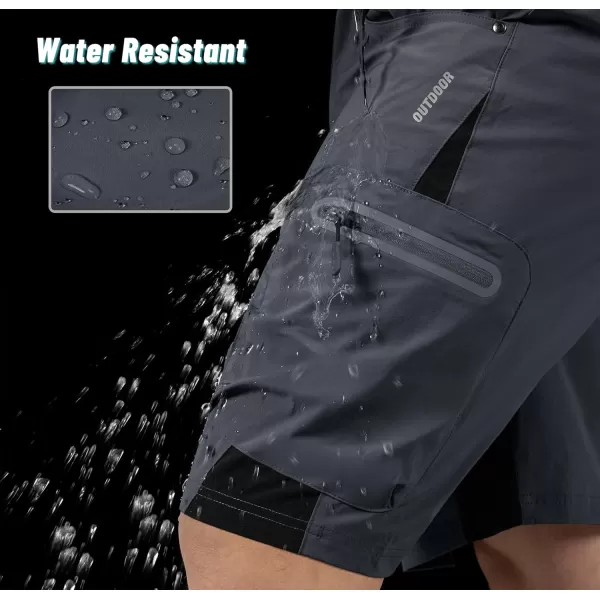 imageMAGNIVIT Mens Hiking Shorts Quick Dry Cargo Shorts Ripstop Tactical Water Repellent Work Shorts with MultiPocketsDark Grey