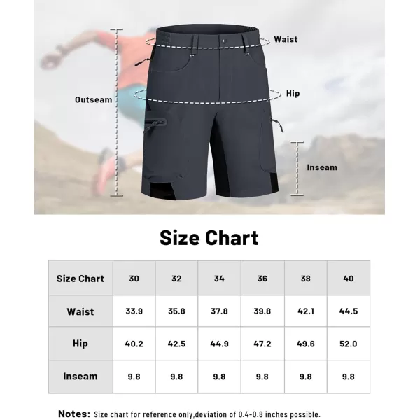 imageMAGNIVIT Mens Hiking Shorts Quick Dry Cargo Shorts Ripstop Tactical Water Repellent Work Shorts with MultiPocketsDark Grey