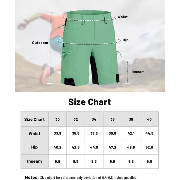 imageMAGNIVIT Mens Hiking Shorts Quick Dry Cargo Shorts Ripstop Tactical Water Repellent Work Shorts with MultiPocketsGreen