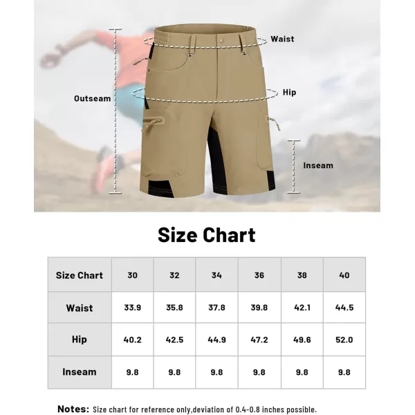 imageMAGNIVIT Mens Hiking Shorts Quick Dry Cargo Shorts Ripstop Tactical Water Repellent Work Shorts with MultiPocketsKhaki