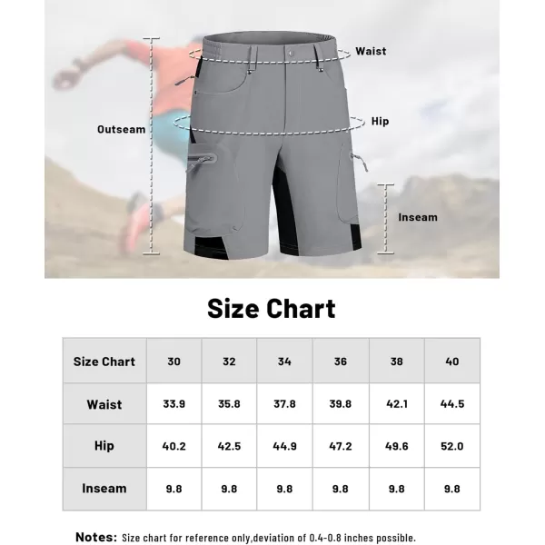 imageMAGNIVIT Mens Hiking Shorts Quick Dry Cargo Shorts Ripstop Tactical Water Repellent Work Shorts with MultiPocketsLight Grey