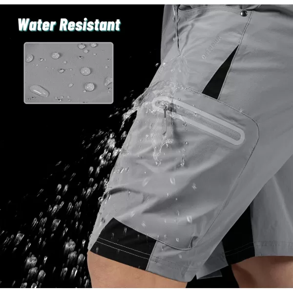 imageMAGNIVIT Mens Hiking Shorts Quick Dry Cargo Shorts Ripstop Tactical Water Repellent Work Shorts with MultiPocketsLight Grey