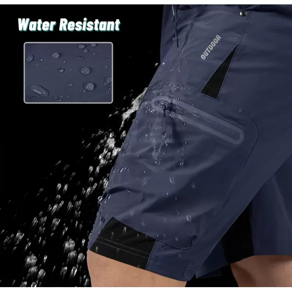 imageMAGNIVIT Mens Hiking Shorts Quick Dry Cargo Shorts Ripstop Tactical Water Repellent Work Shorts with MultiPocketsNavy Blue