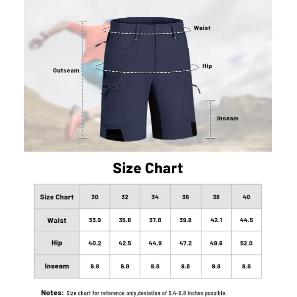 imageMAGNIVIT Mens Hiking Shorts Quick Dry Cargo Shorts Ripstop Tactical Water Repellent Work Shorts with MultiPocketsNavy Blue