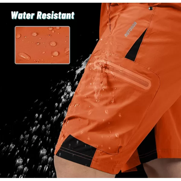 imageMAGNIVIT Mens Hiking Shorts Quick Dry Cargo Shorts Ripstop Tactical Water Repellent Work Shorts with MultiPocketsOrange