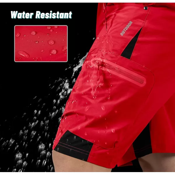 imageMAGNIVIT Mens Hiking Shorts Quick Dry Cargo Shorts Ripstop Tactical Water Repellent Work Shorts with MultiPocketsTomato Red