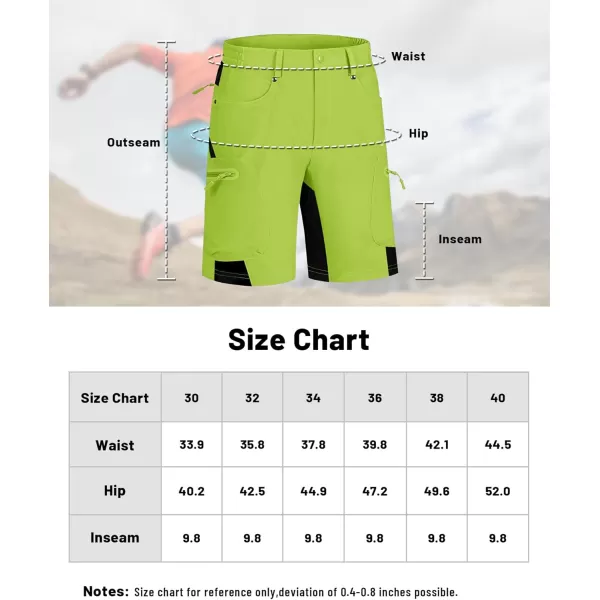 imageMAGNIVIT Mens Hiking Shorts Quick Dry Cargo Shorts Ripstop Tactical Water Repellent Work Shorts with MultiPocketsYellow Green