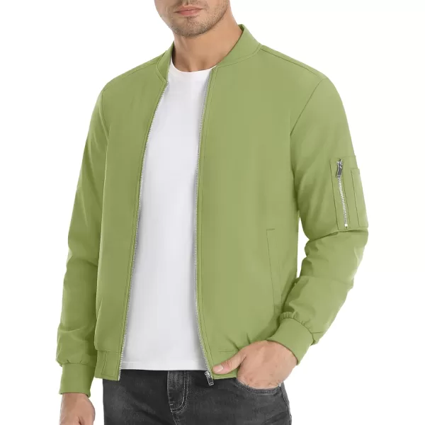 imageMAGNIVIT Mens Lightweight Bomber Jacket Windbreaker Casual Fall Spring Outdoor CoatGreen