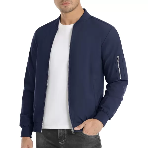 imageMAGNIVIT Mens Lightweight Bomber Jacket Windbreaker Casual Fall Spring Outdoor CoatNavy Blue