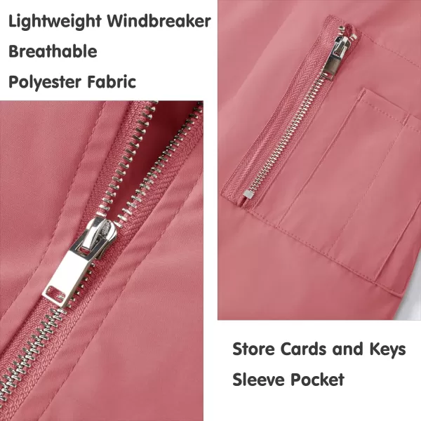 imageMAGNIVIT Mens Lightweight Bomber Jacket Windbreaker Casual Fall Spring Outdoor CoatPink