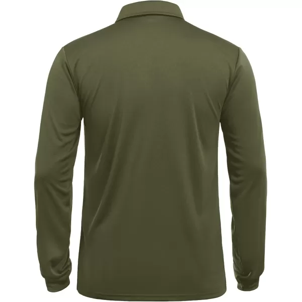 imageMAGNIVIT Mens Polo Shirts Long Sleeve Quick Dry Performance Shirt Military Tactical Army Combat Polo ShirtsArmy Green