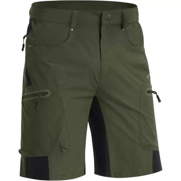 imageMAGNIVIT Mens Hiking Shorts Quick Dry Cargo Shorts Ripstop Tactical Water Repellent Work Shorts with MultiPocketsArmy Green