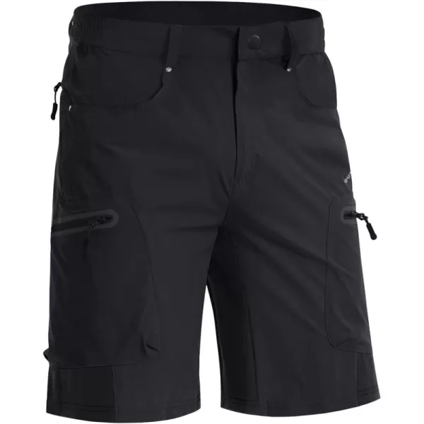 imageMAGNIVIT Mens Hiking Shorts Quick Dry Cargo Shorts Ripstop Tactical Water Repellent Work Shorts with MultiPocketsBlack