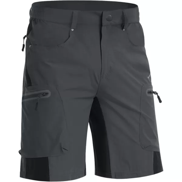 imageMAGNIVIT Mens Hiking Shorts Quick Dry Cargo Shorts Ripstop Tactical Water Repellent Work Shorts with MultiPocketsDark Grey