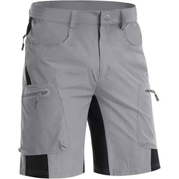 imageMAGNIVIT Mens Hiking Shorts Quick Dry Cargo Shorts Ripstop Tactical Water Repellent Work Shorts with MultiPocketsLight Grey