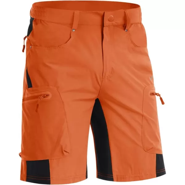 imageMAGNIVIT Mens Hiking Shorts Quick Dry Cargo Shorts Ripstop Tactical Water Repellent Work Shorts with MultiPocketsOrange