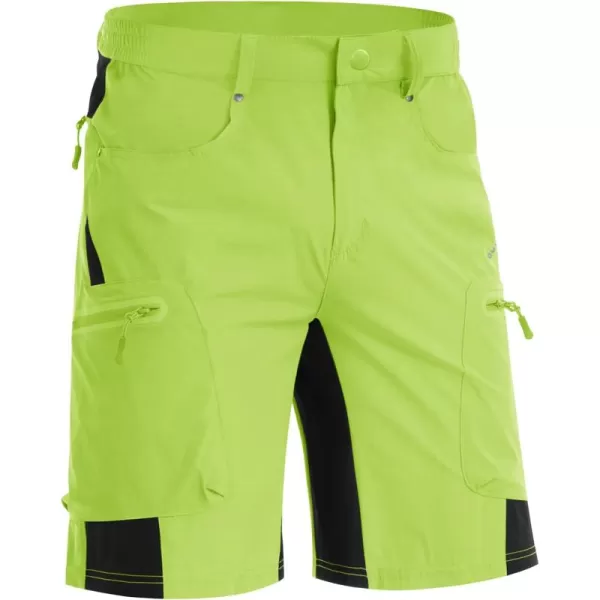 imageMAGNIVIT Mens Hiking Shorts Quick Dry Cargo Shorts Ripstop Tactical Water Repellent Work Shorts with MultiPocketsYellow Green