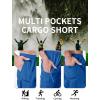 imageMAGNIVIT Mens Capri Long Elastic Cargo Shorts Below Knee Shorts 34 Cotton Cargo Casual Shorts with MultiPocketsColouredblue