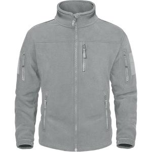imageMAGNIVIT Mens Fleece Jackets Full Zip Tactical Jacket Fall Winter Hunting Windproof Soft Warm Polar Coats with 5 Zip Pockets