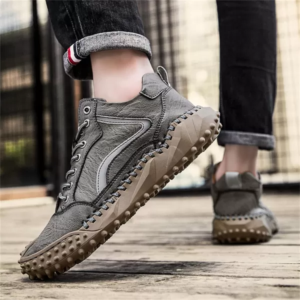 Dacomfy Mens Casual Shoes Fashion Sneakers Dress Shoes Comfortable Walking Hiking Shoes Lace Up Leather Oxfords for MenGraya