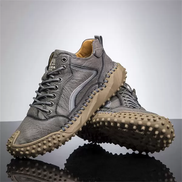 Dacomfy Mens Casual Shoes Fashion Sneakers Dress Shoes Comfortable Walking Hiking Shoes Lace Up Leather Oxfords for MenGraya