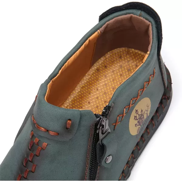 Dacomfy Mens Shoes Slip On Casual Loafers Fashion Oxfords Shoes Leather Ankle Chukka Boots Comfy Outdoor Walking Driving Shoes Pu Leather Mens Boots Brown Black Khaki GreenGreen