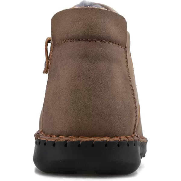 Dacomfy Mens Shoes Slip On Casual Loafers Fashion Oxfords Shoes Leather Ankle Chukka Boots Comfy Outdoor Walking Driving Shoes Pu Leather Mens Boots Brown Black Khaki GreenKhaki
