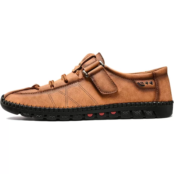 Lazzy Mens Casual Loafers Slip on Shoes Breathable Leather Oxford Comfortable Driving Walking Shoes for MenBrown